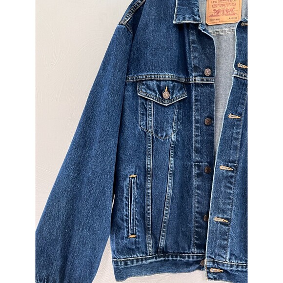 Vtg Levi's Jean Jacket Mens XL Denim 90s 70507 Made In Mexico Trucker Med Wash - Picture 3 of 16